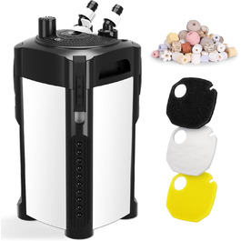 Зовнішній фільтр для акваріума AQQA, 1200 л/год, 3-ступенева фільтрація, тихий, до 250 л