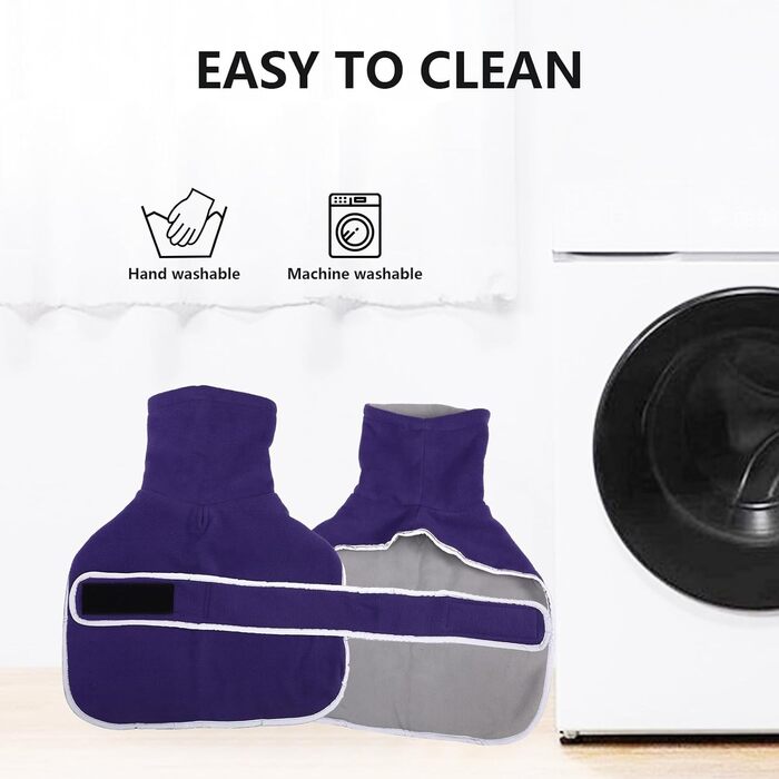 Теплий зимовий одяг для собак - курка для такси, мініатюрного такси, тепла регульована куртка для собак, жилет для собак з отвором для шлейки - XS (довжина спини: 31-33 см), M (довжина спини: 42-45 см), фіолетовий