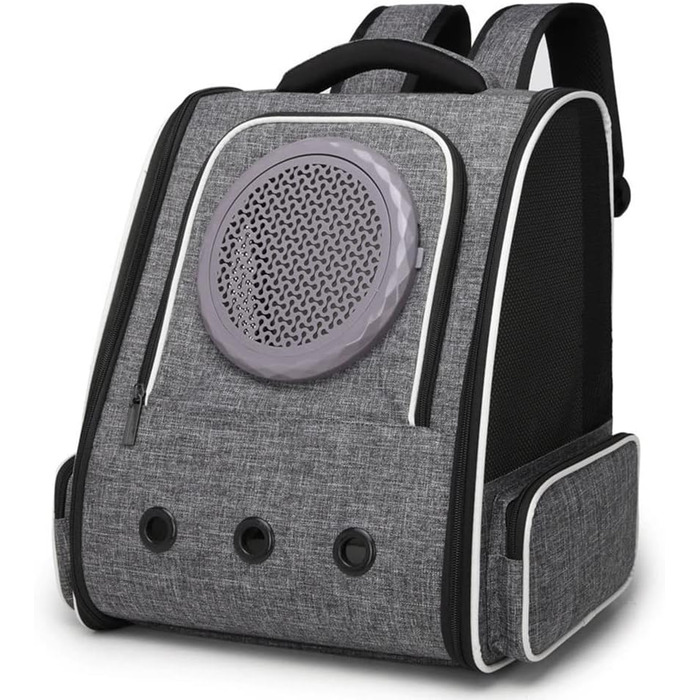 Рюкзак для тварин: переноска для кота/собаки до 10 кг, сірий, дихаючий, для подорожей, схвалений авіакомпаніями