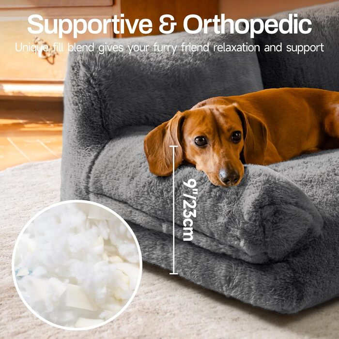 М'яке ліжко для котів та собак MeWoofun, сірого кольору, 85x65x29 см