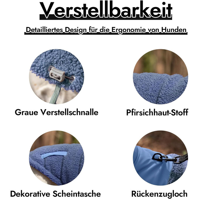 Зимовий теплий жилет для собак з інтегрованим шлейкою, водо- та вітронепроникний, світловідбиваючий, зручний, регульований (Блакитний, 3XLP, обхват грудей 55 см)