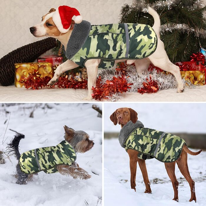 Dogcheer теплий водонепроникний зимовий костюм для собак з відбивачем і застібкою, регульований, святковий, для малих, середніх і великих порід, для холодної погоди