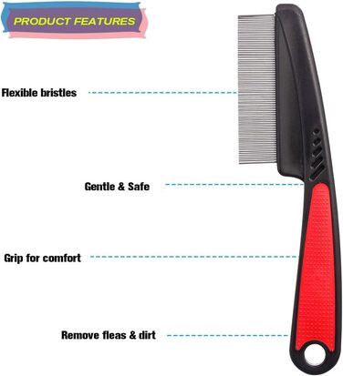 Набір для догляду за шерстю собак та котів Tonyg-p: щітка, гребінець від бліх, стригувач та пилка для нігтів (6 шт)