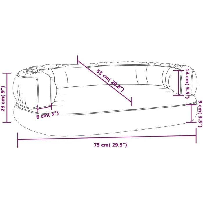Крісло-ліжко для собак VidaXL, 75x53 см, штучна шкіра, сірий колір, ергономічне, комфортне