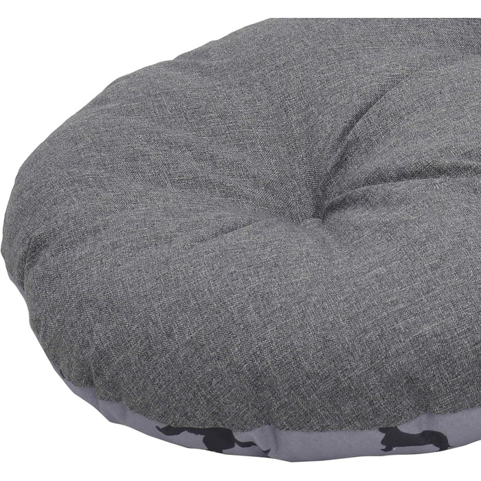 Матрац для собак Rosewood All Seasons Oval – великий, 94 см – двосторонній, з принтом собак & сірий, з виглядом льону – можна прати, зручний & для використання цілий рік (довжина 49 x ширина 67 x висота 7 см)