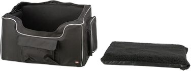 Автокрісло для собак TRIXIE Midi чорного кольору – комфортне та безпечне, складна конструкція, з кишенями, 13173