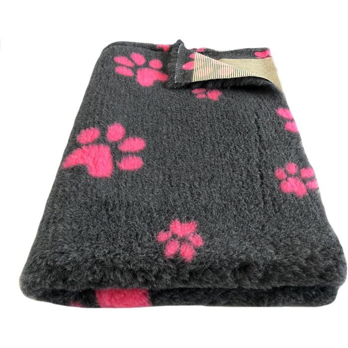 Килимок для собак Elropet Vetbed з матеріалу Vetbed, преміум-якість, 22 мм, для малих та великих собак, лежанка для собак S/M/L (M 100x80 см, темно-сірий + рожева лапка)