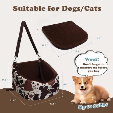 Автокрісло для собак - захист від зіткнень, антиковзаюче, захищає салон авто, знімне та пральне, коричневе