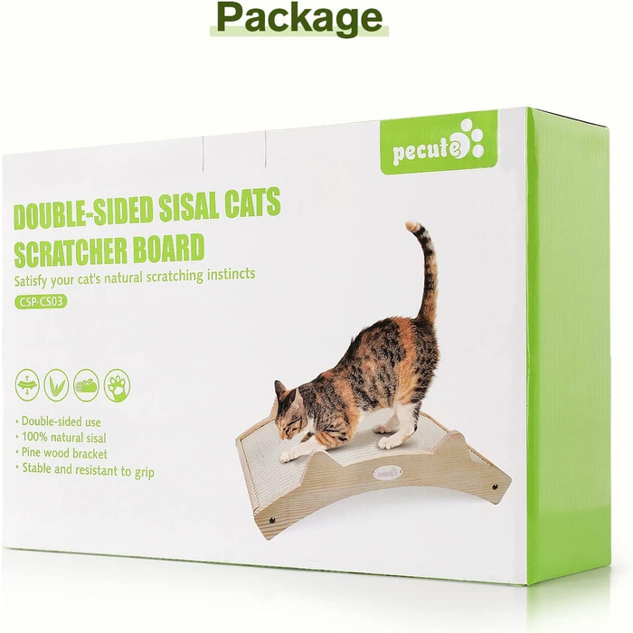Pecute Комплект з 2 картонних когтеточок для котів, двосторонні, з якісного картону, стійкі, для догляду за кігтями та захисту меблів (38.5 x 20.5 см), Classic (2 шт.) (Покращена версія з сизалю)
