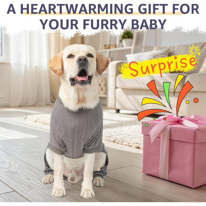 Піжама для собак SCENEREAL: теплий зимовий халат, пуловер для цуценят, рожевий, розмір S (груди 20 дюймів), XL (груди 32 дюйми), сірий