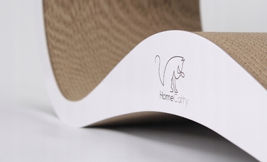 Великий картонний кігтеточка-ліжечко для котів HomeCatty, 75x26x25 см