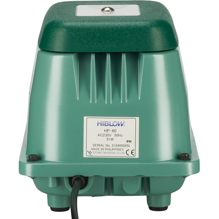 Компресор HiBlow HP-60, 60 л/хв, 18 мм, 51 Вт, для аерації ставків