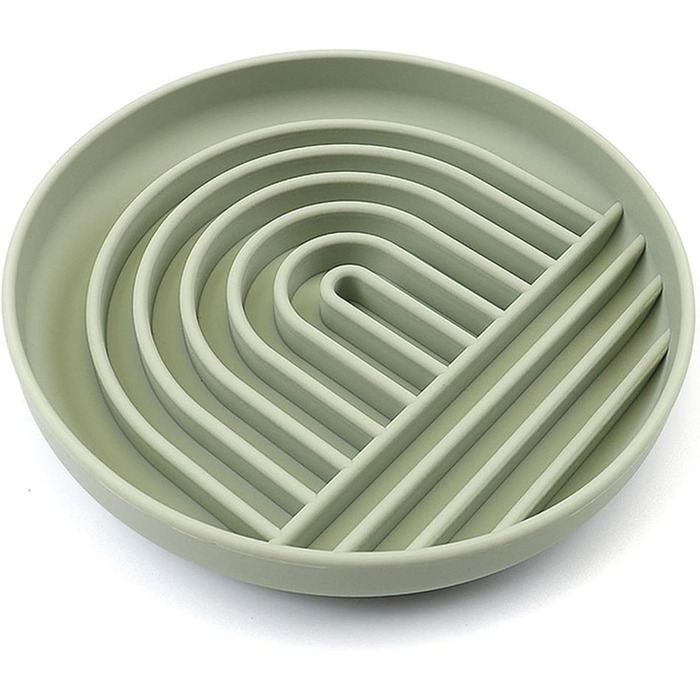 Повільний годівник для собак та котів, миска з силікону, пазл для здорового харчування, нековзна, для миття в посудомийній машині, сіро-зелений, без BPA