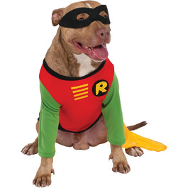 Костюм Робіна з коміксів DC для собак, супергеройський аксесуар, розмір L, на Хелловін