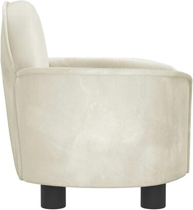 Крісло-ліжко для собак, м'яке ліжко для тварин, лежанка для маленьких собак та котів, оксамит, кремовий колір