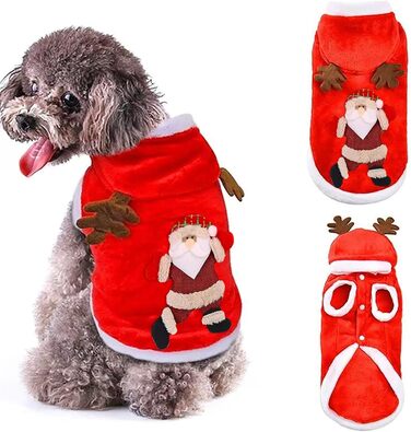 Теплий новорічний светр для собак з високим коміром, розмір L (1 шт.) | Для маленьких, середніх та великих собак | З м'якого та теплого матеріалу