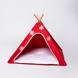 Святковий будиночок для котів та собак, XL 55x55 см, червоний