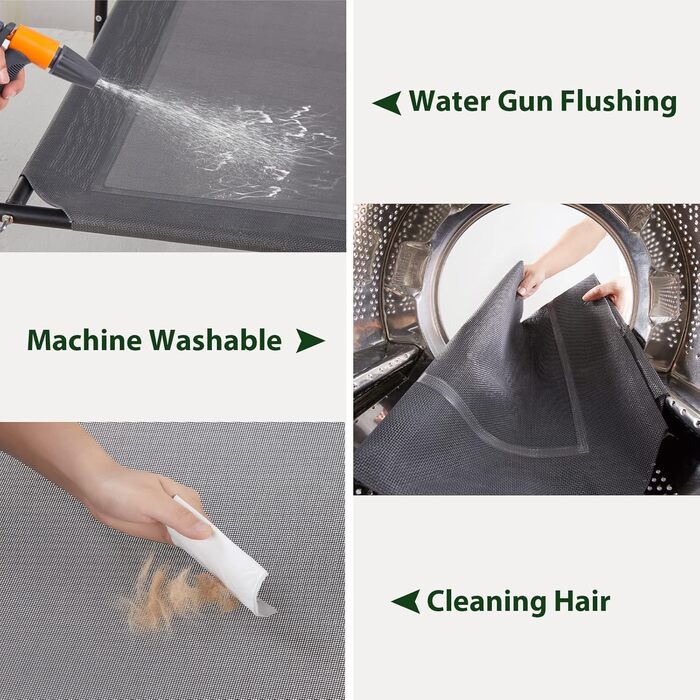 Кругле ліжко для собак великих порід RRPETHOME з металевим каркасом, U-подібною подушкою, антиковзкими ніжками та дихаючою сіткою, сірого кольору, до 34 кг