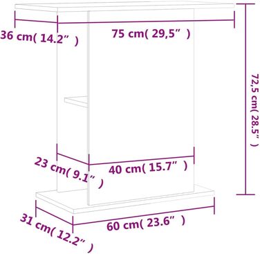 Акваріумна тумба ShGaxin біла 36x75x72,5 см з деревостружкової плити, підставка для акваріума, шафа для акваріума