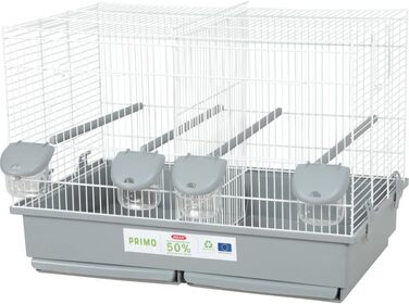 Клітка для птахів Zolux Primo 57, біло-сіра, 57x31x41 см