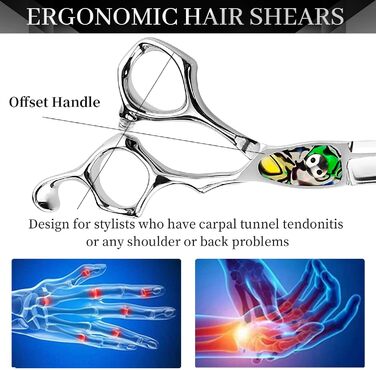 Набір ножиць для грумінгу собак 6 дюймів: прямі та розріджуючі ножиці для професійного догляду за шерстю.