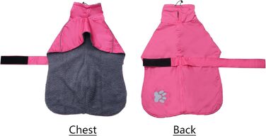 Дощовик для грейхаундів Geyecete: водонепроникний, теплий, з плюшевою підкладкою, для великих собак, розмір XL/XXL, рожевий