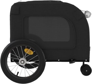 Причіп для собак Fasba: міцний, з відбивачами та прапорцем, для собак та котів, чорний, Oxford-Gewebe, сталь