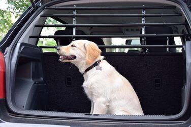 Бар'єр для собак у багажник Dobar® 62200 - складаний, універсальний, для автомобіля, з нержавіючої сталі, 28-36 x 82-141 см, чорний