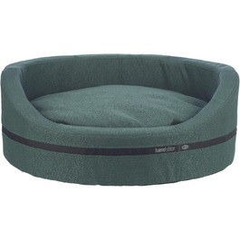 Тріксі МістоСтиль Квіткове ліжко для собак, 80x65 см, темно-зелене - овальне ліжко-кошик для середніх собак, зручне та миється - 37733 L 70 x B 65 x H 24 см