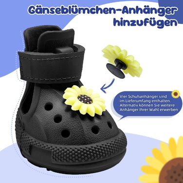 Черевики для собак SlowTon: дихаючі, неслизькі літні сандалі для собак з світловідбиваючими смугами, чорні, розмір 5