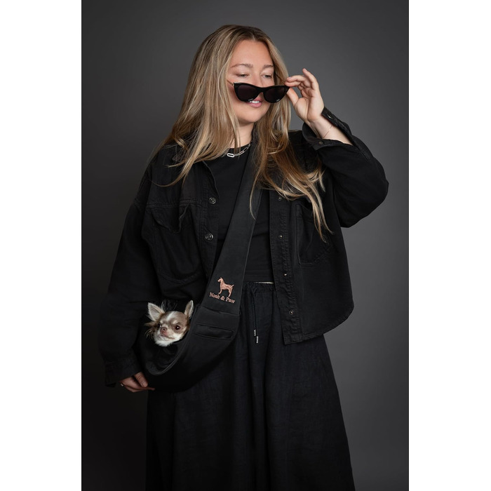 Транспортувальна сумка для собак Noah & Paw до 5 кг з регульованим ременем та м'яким хутром, подвійний захист, преміум-тканина Twill