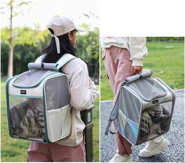 Рюкзак для тварин: переноска для собак та котів до 10 кг, жовта, дихаюча, складна, з прозорим вікном