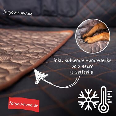 Захист сидінь автомобіля ForYou® з підстилкою для собак - Водовідштовхувальний захист сидінь для собак з боковими панелями та віконцем, стійкий до подряпин, преміум-якість, Made in Germany