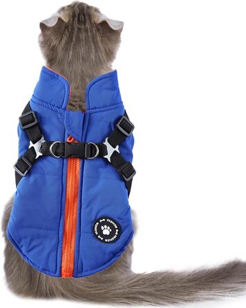 Зимовий теплий одяг для собак: водонепроникний теплий жилет з флісу для цуценят, маленьких, середніх та великих собак (Блакитний, Small)
