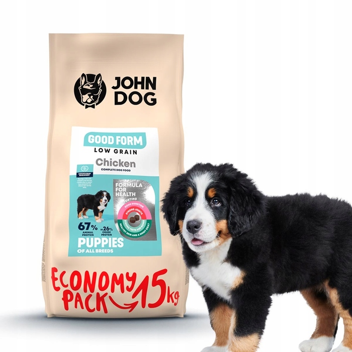 Сухий корм для собак John Dog з куркою, 15 кг