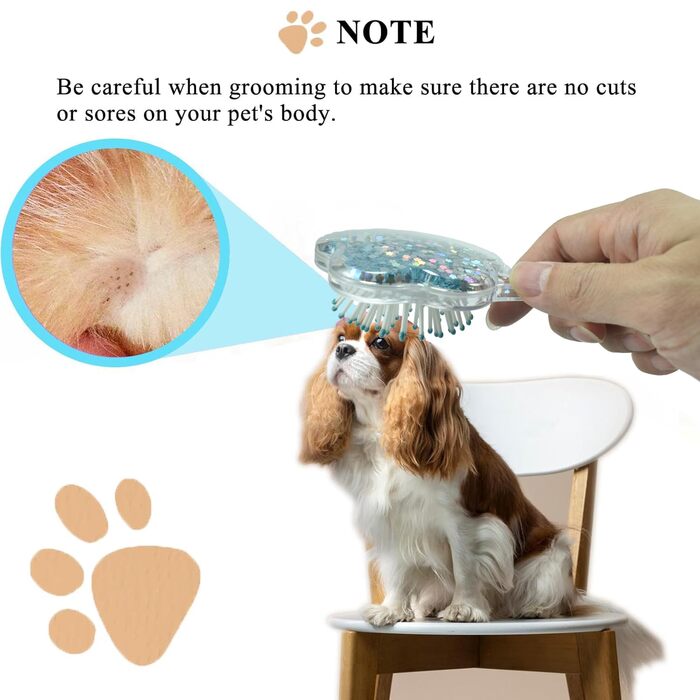 М'яка щітка для собак, для маленьких порід (йоркширський тер'єр, ши-тцу, мальтипу, мальтізе) | Видалення шерсті | Щітка для собак (Блакитний блиск)