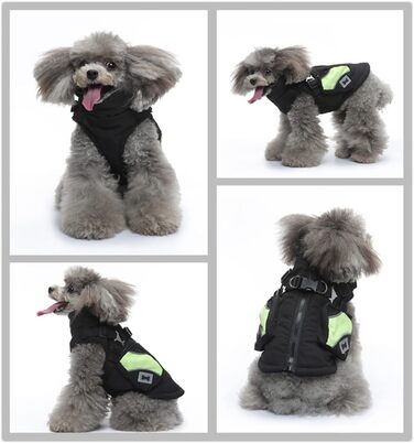 Зимовий теплий одяг для собак: водонепроникний, вітронепроникний, з флісовою підкладкою. Підходить для малих, середніх та великих собак. Чорний колір, розмір M