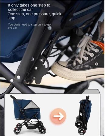 Дитяча та собача коляска Hundebuggy, складана, з кошиком та регульованою ручкою, червона, 48x69x94 см