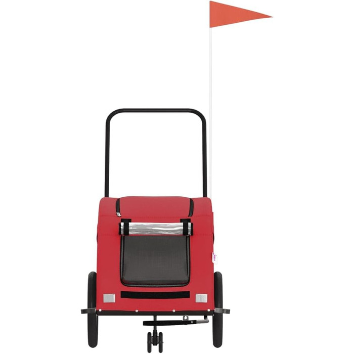 Фургон для собак VidaXL - червоний, 45 кг, Oxford-Gewebe, з прапором та відбивачами