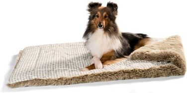 Теплий плед для собак HUNTER ASTANA, коричневий, в клітинку, для лежанки, 30°C, легко миється