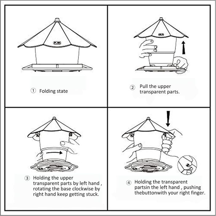 Годівниця для птахів Sanoto, підвісна, складна, вологостійка, для балкона та саду, золота