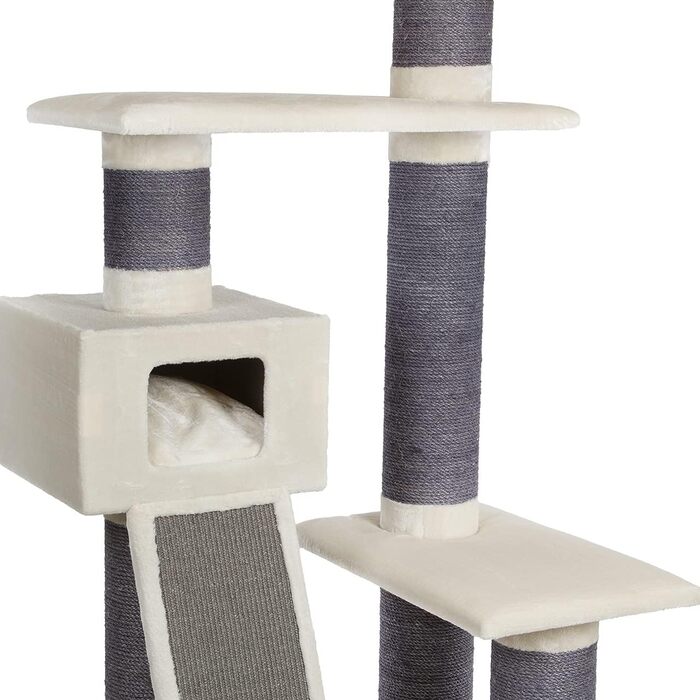 Котячий будиночок Kratzbaum Maine Coon 209 XXL - міцна кігтеточка для котів з товстими сизаловими стовпами (20 см), великий та стійкий, котячий будиночок, комплекс для лазіння, меблі для котів (бежевий)