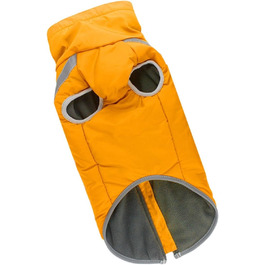 Зимовий теплий дощовик для собак з флісовою підкладкою та світловідбиваючими смугами. Теплий костюм для собак з високим коміром та отвором для повідка. Матеріал: поліестер.