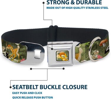 Нашийник для собак Buckle Down з малюнком Бембі, міцний, зручний