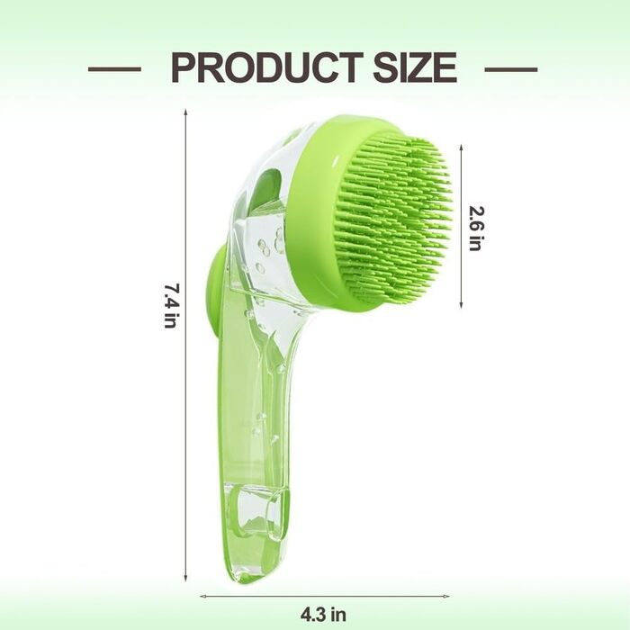 Набір з 2 шт. щітка для миття домашніх тварин 2-в-1 з дозатором мила - для собак та котів, догляд за довгою та короткою шерстю