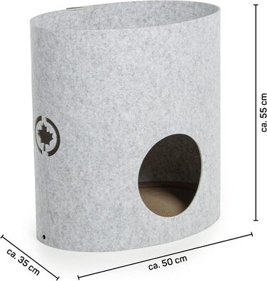 Клітка-кіготник для котів Owen-Tower XL, сірий, 50 см - багатоярусне ліжко з когтеточками