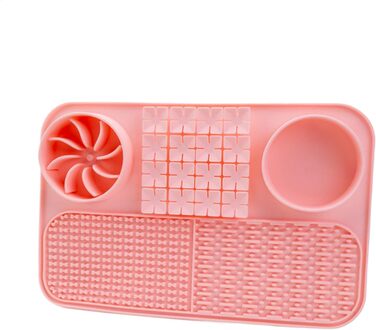 Килимок для собак - годівниця-лизунчик | Килимок для цуценят | Силіконовий килимок для годування собак | Миска для собак з кормом (Рожевий)