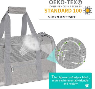 Транспортна переноска для котів та собак велика, сіра, складна, з м'якими боковинами