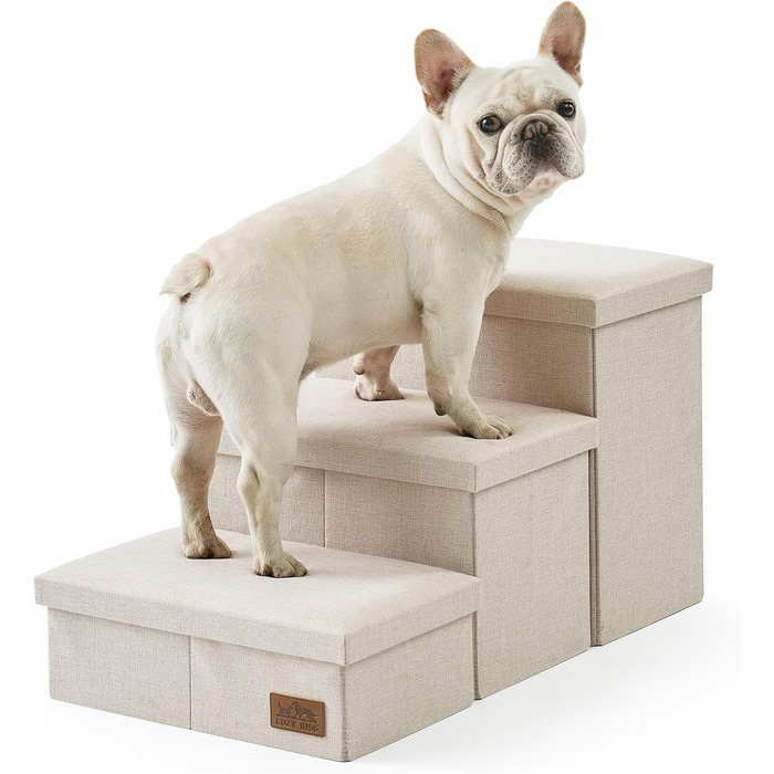 Сходинка для собак COZY KISS з місцем для зберігання, широка, для маленьких собак, з неслизьким покриттям, для ліжка та дивану, 43x72x42.5 см (Бежевий)