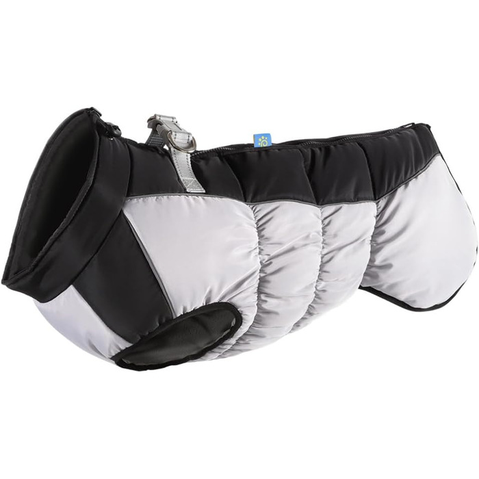 Зимова жилетка для собак Gepolsterte Hundejacke з металевою застібкою для повідка, водонепроникна куртка з наповнювачем для великих собак (чорний, 2XL для 12-15 кг)